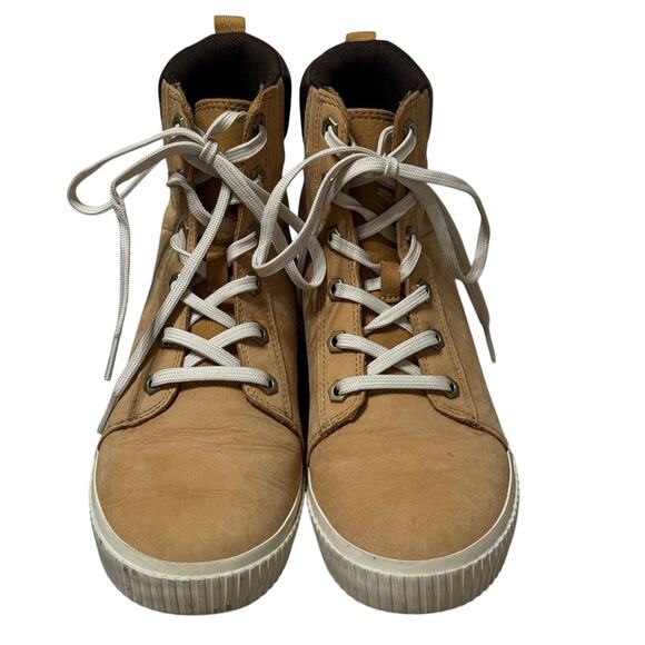 Timberland Sneaker Boots Brown Nubuck Leather Skyla Bay Ankle Lace Shoes Size 7 - Picture 2 of 6